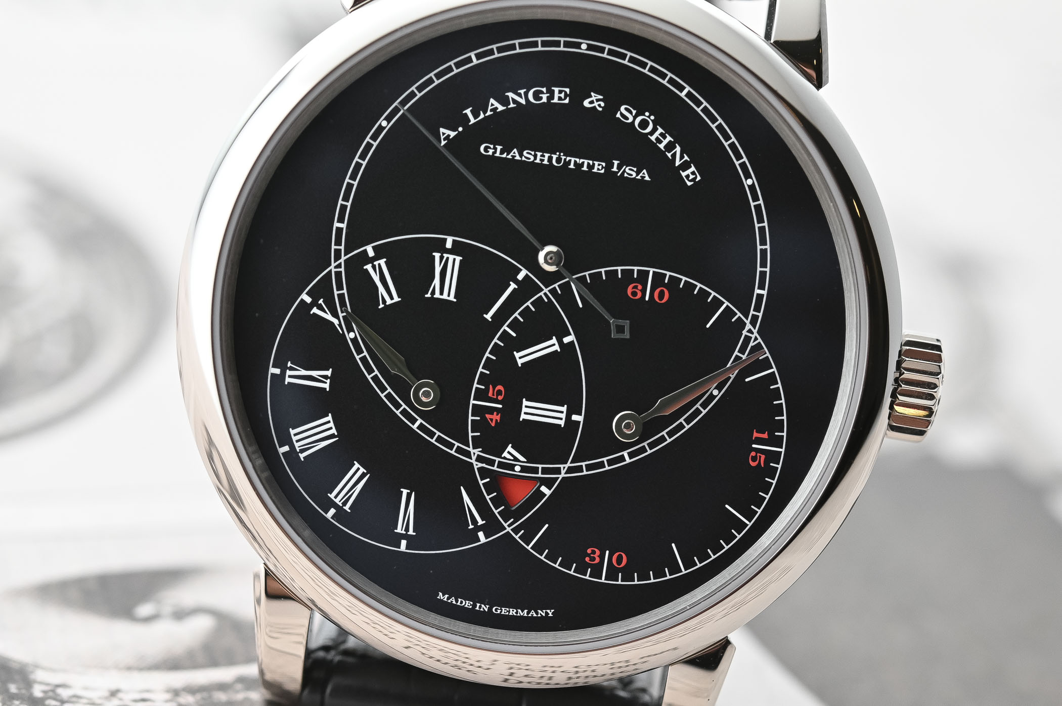 A Lange Sohne Richard Lange Jumping Seconds White Gold and Black Dial - SIHH 2019 - review - 8