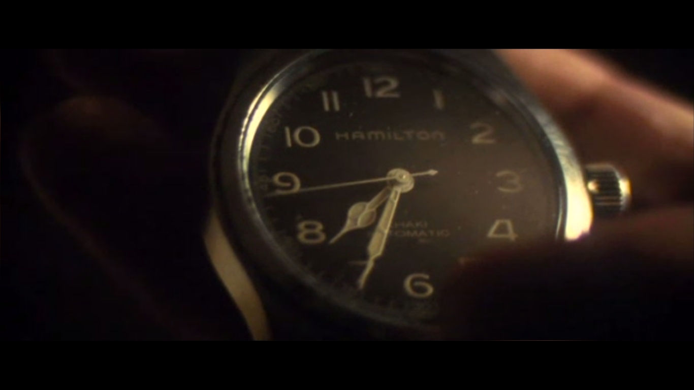 A still from the movie Interstellar, showing the Hamilton Khaki Field "Murph".