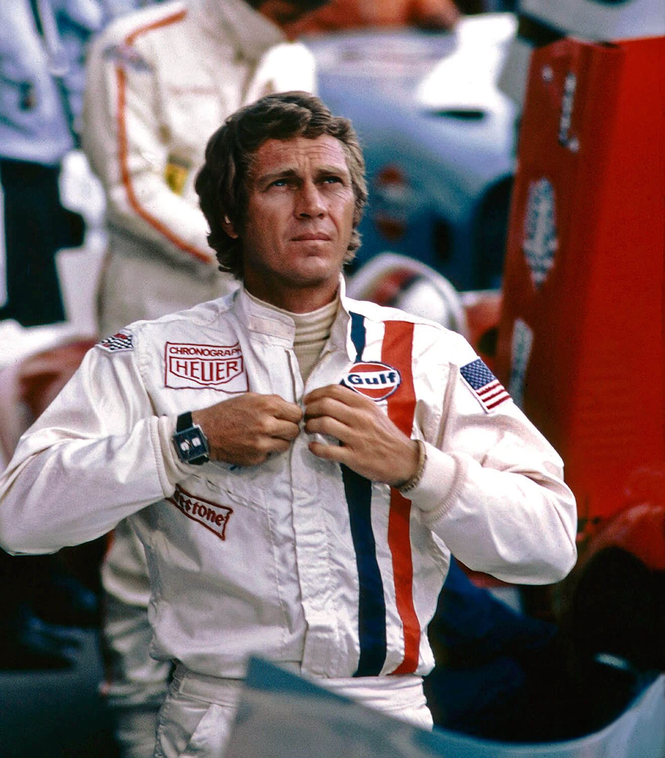 Steve McQueen wearing Heuer Monaco Le Mans movie 1971