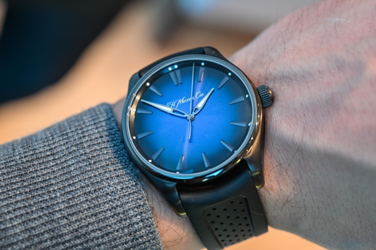 H Moser Cie Pioneer Centre Seconds Funky Blue Black Edition
