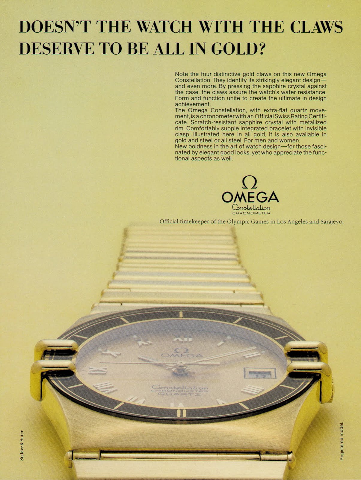 1982 Omega Constellation Manhattan Advertising