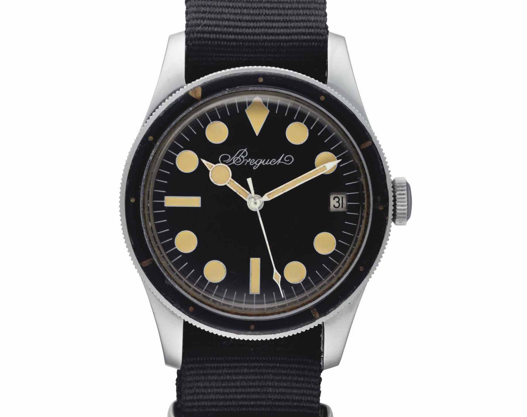 An example of this rare Breguet Diver, as worn by Dan Gurney in 1965 - Image by Christie's