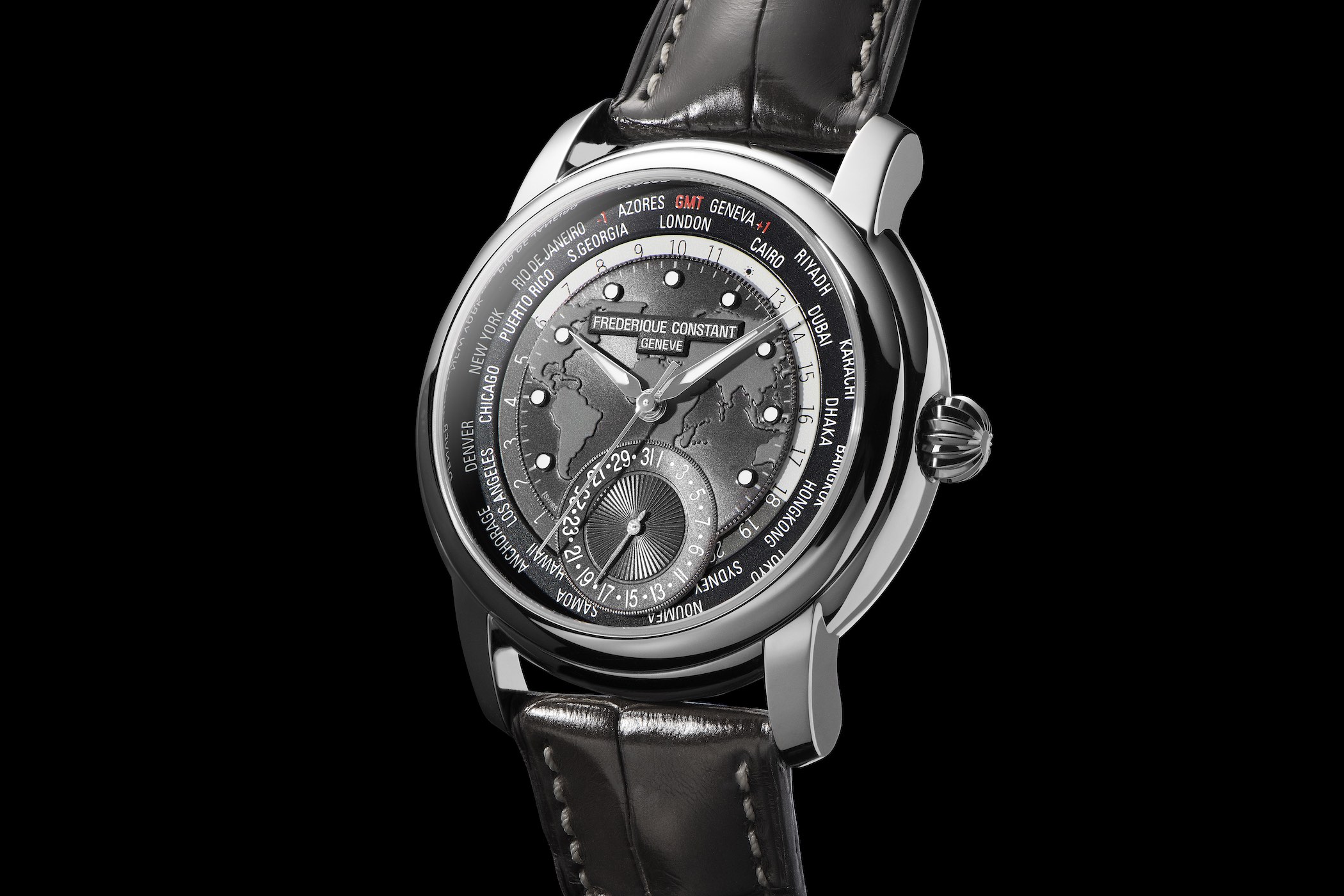 Frederique Constant Classic Worldtimer Manufacture with Grey Dial