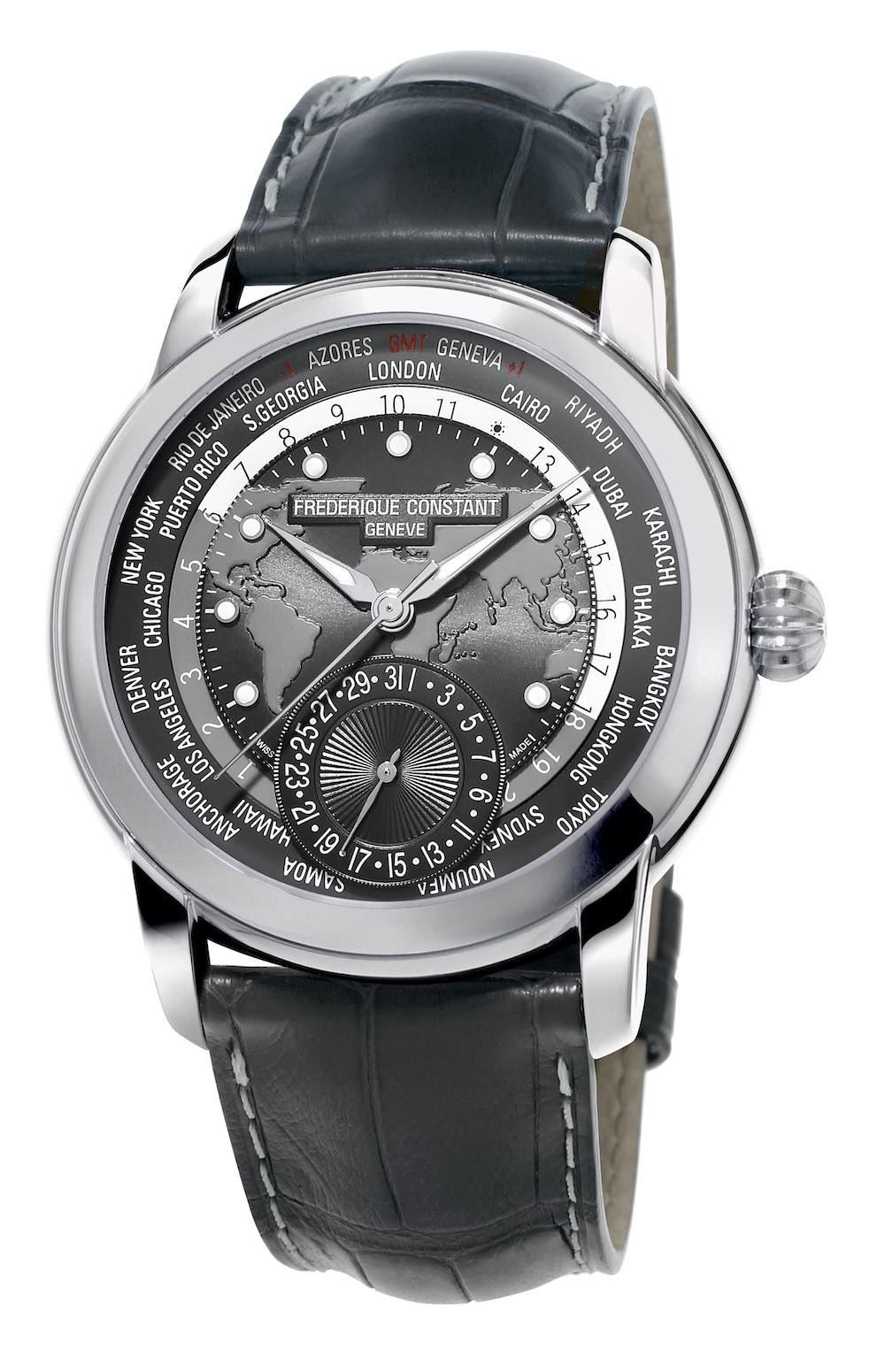 Frederique Constant Classic Worldtimer Manufacture with Grey Dial