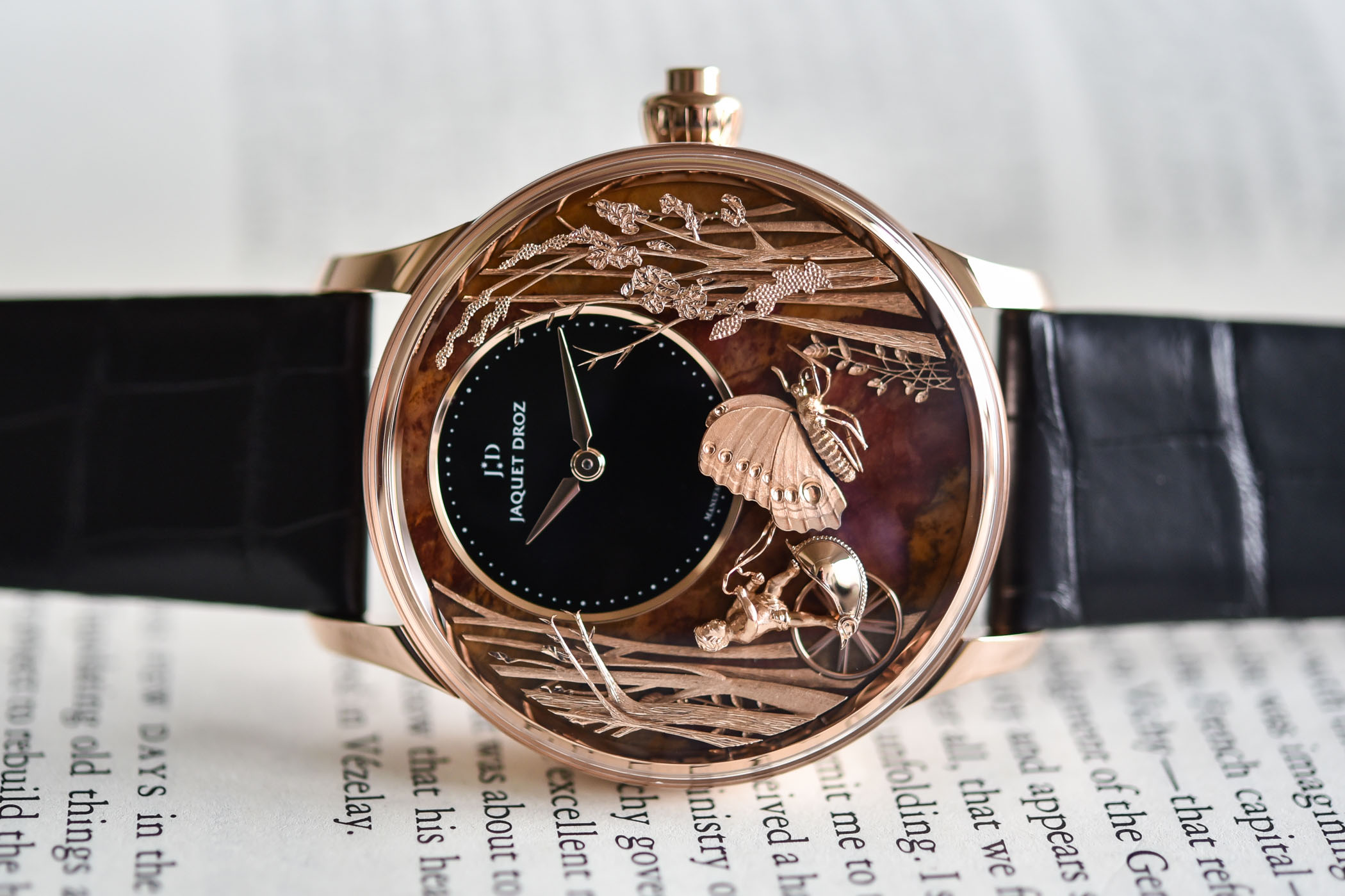 Jaquet Droz Loving Butterfly Automaton Chinchilla Red Dial
