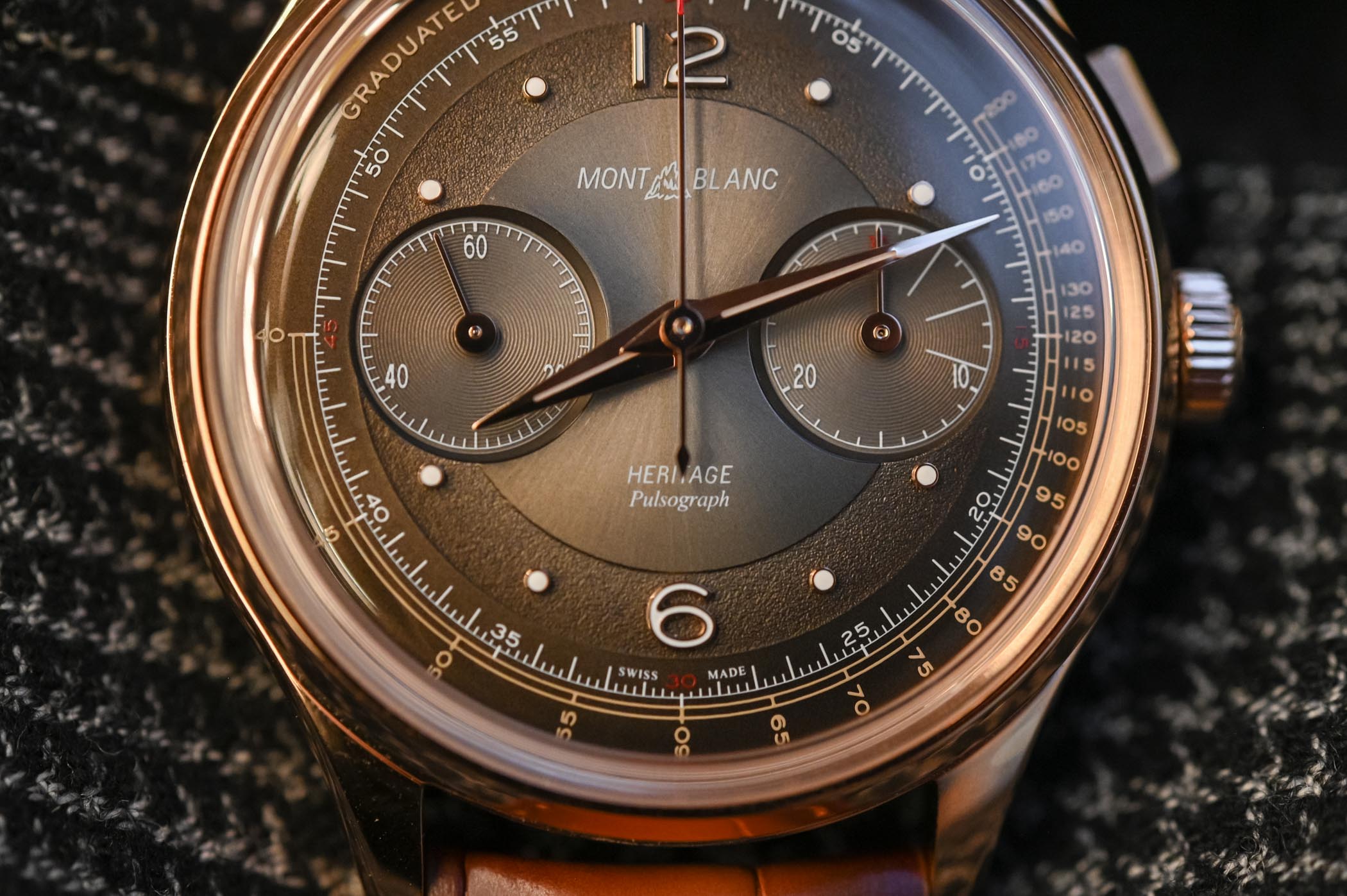 Montblanc Heritage Manufacture Pulsograph Rose Gold Brown Dial 126095