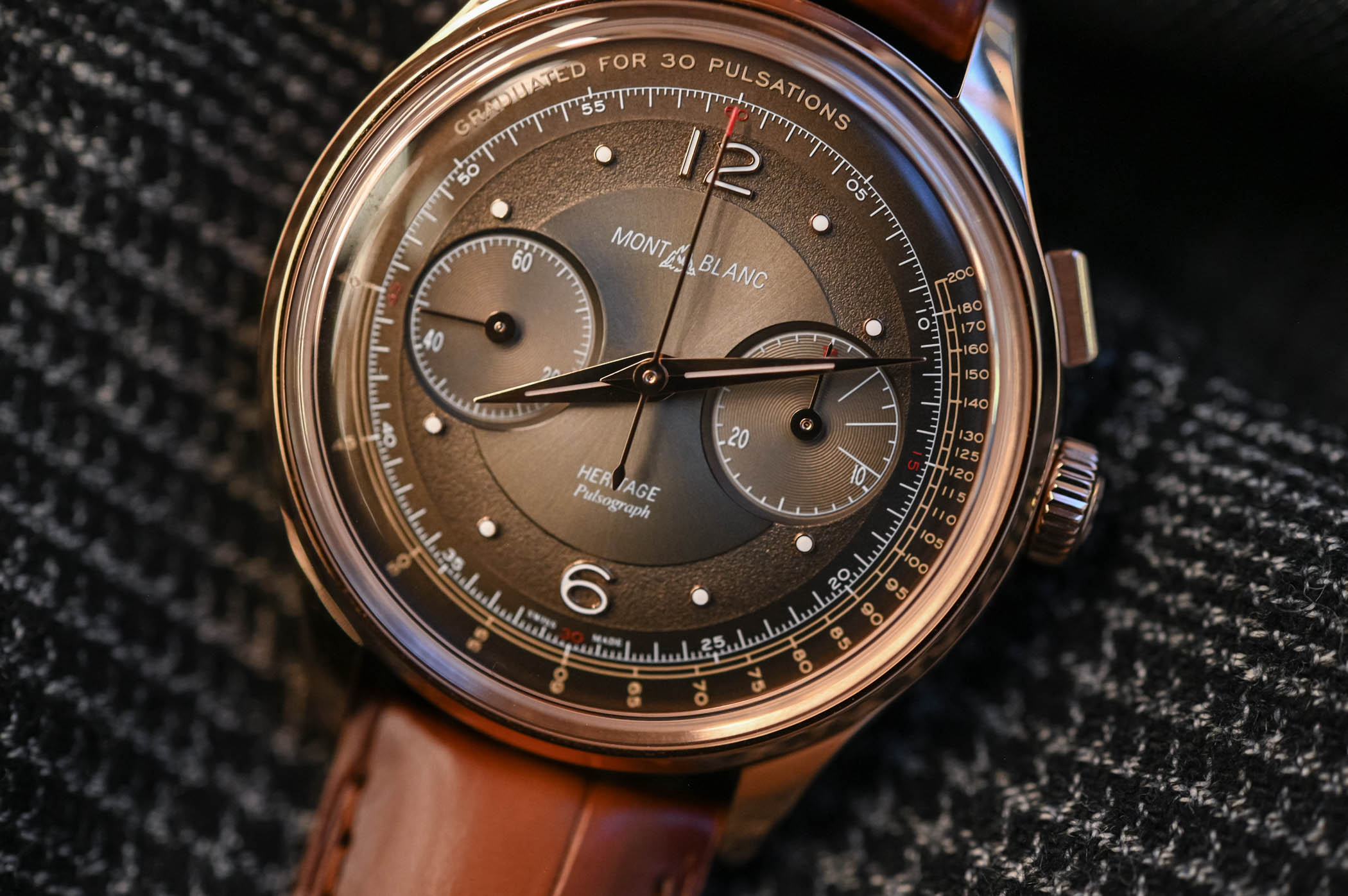 Montblanc Heritage Manufacture Pulsograph Rose Gold Brown Dial 126095