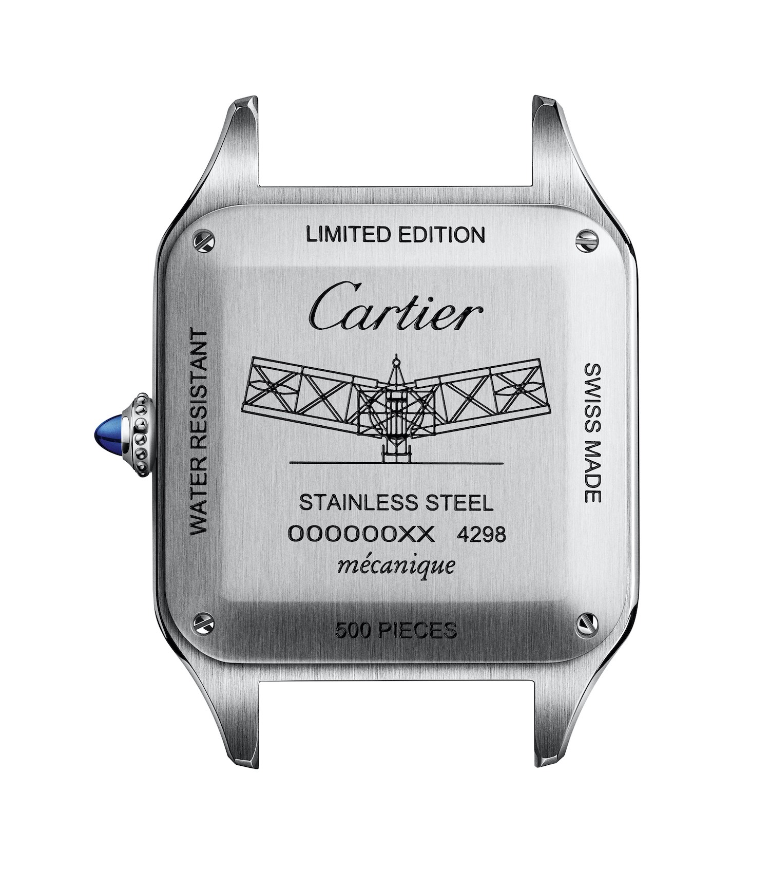2020 Cartier Santos-Dumont hand-wound limited edition steel and yellow gold 14-Bis W2SA0015 - 2