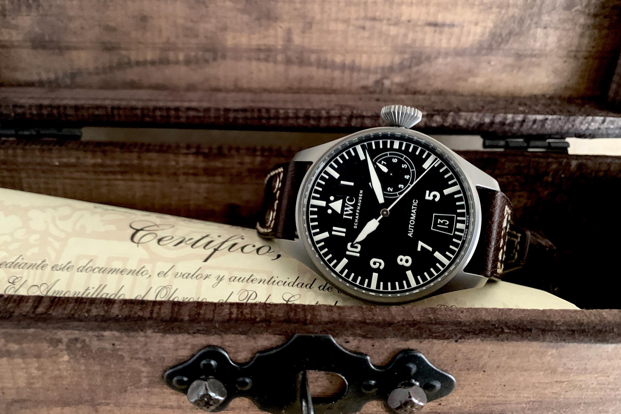 winewhiskywatches and his IWC Safari Big Pilot AKA the Tribute