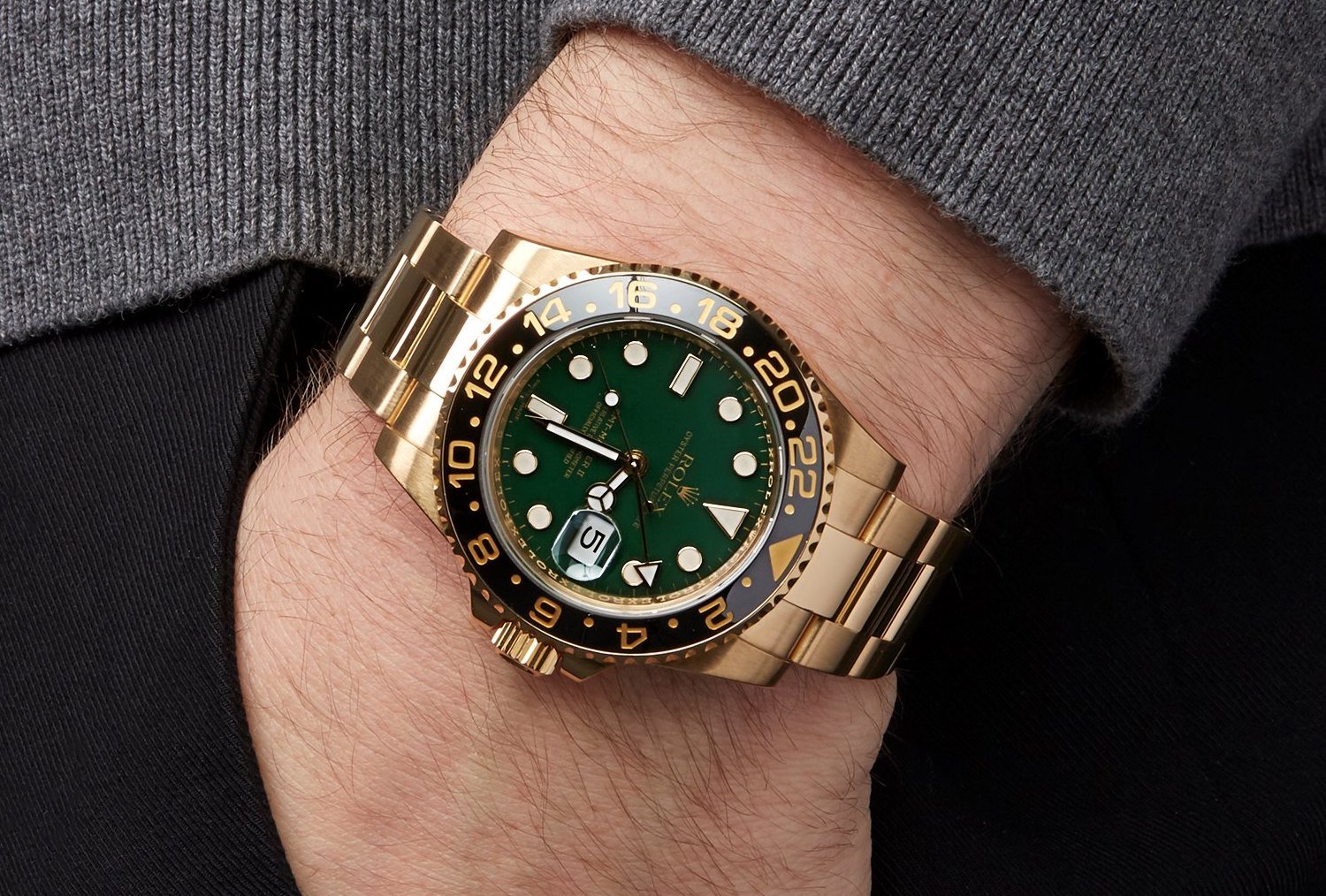 Rolex Submariner Date in stainless steel with a black ceramic bez