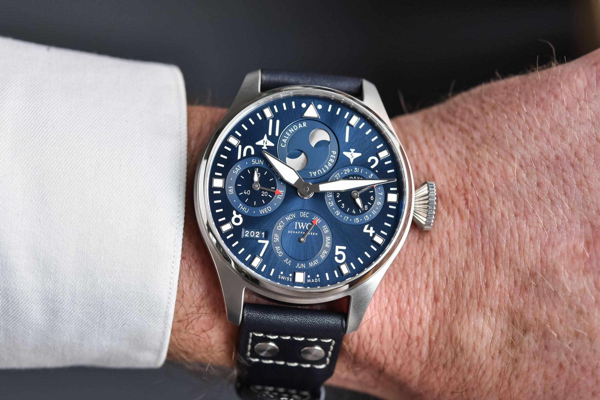 Hands On IWC Big Pilot s Watch Perpetual Calendar Steel IW503605