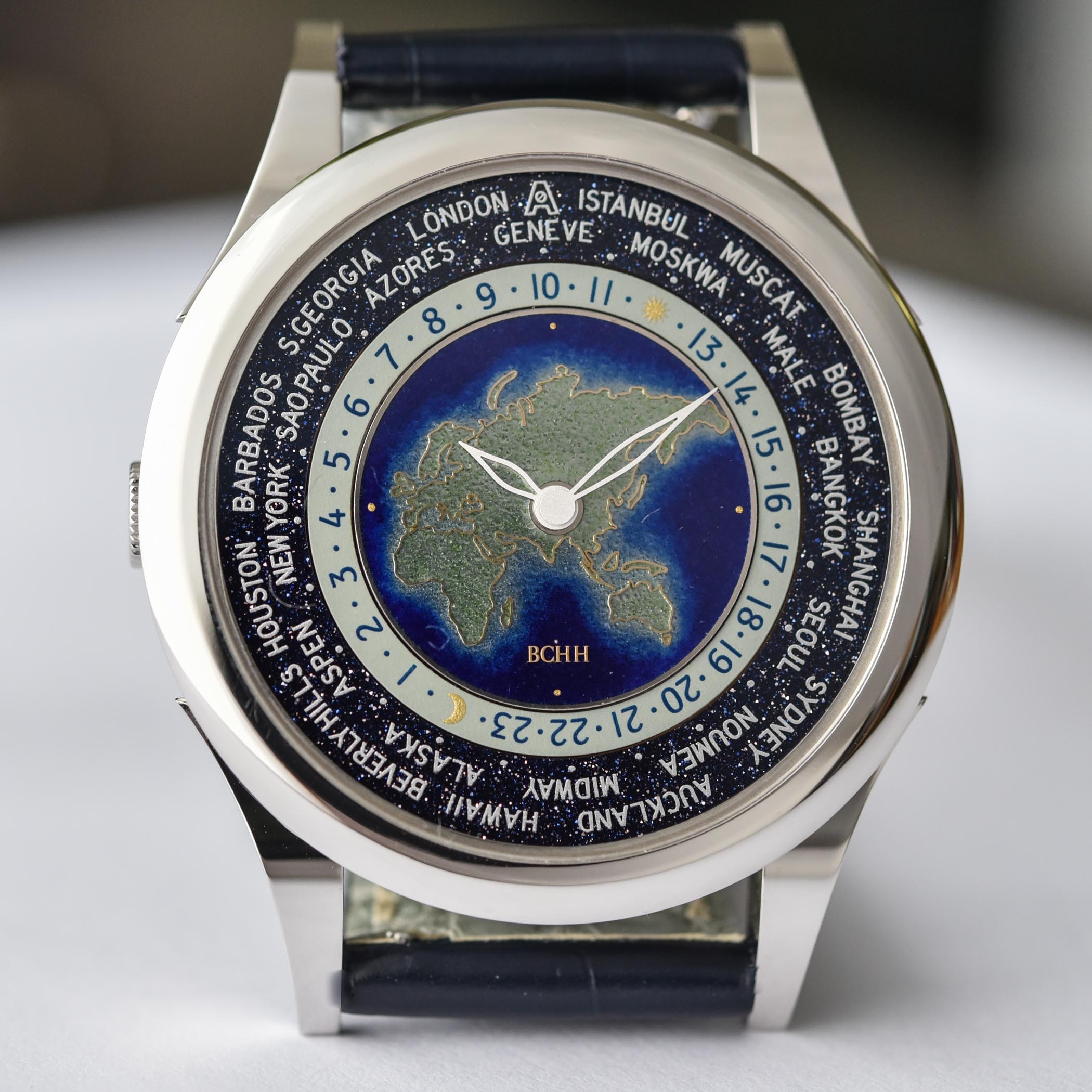 BCHH Celestial Voyager World Timer Cloisonne Enamel Andersen Geneve - 1