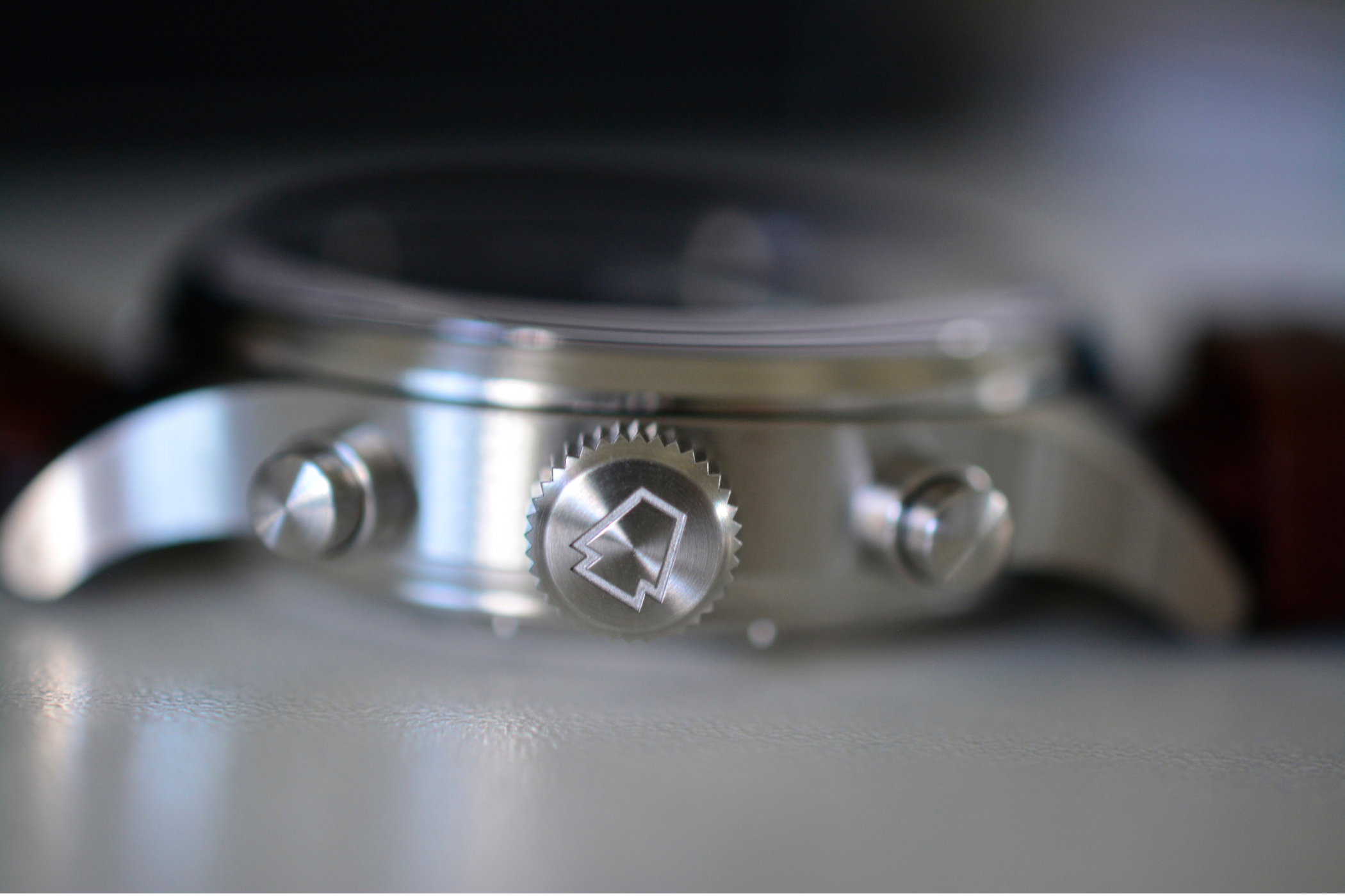 Crown and pushers for the RGM Model 600 Chronograph