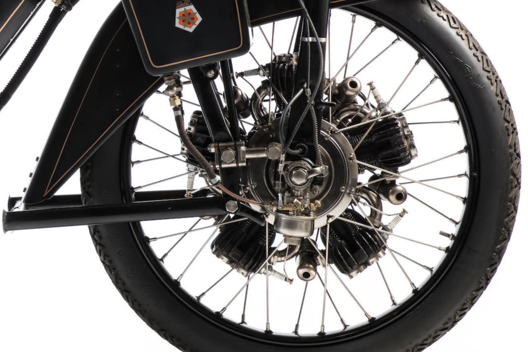 1922 Megola motorbike with front wheel mounted radial engine 3