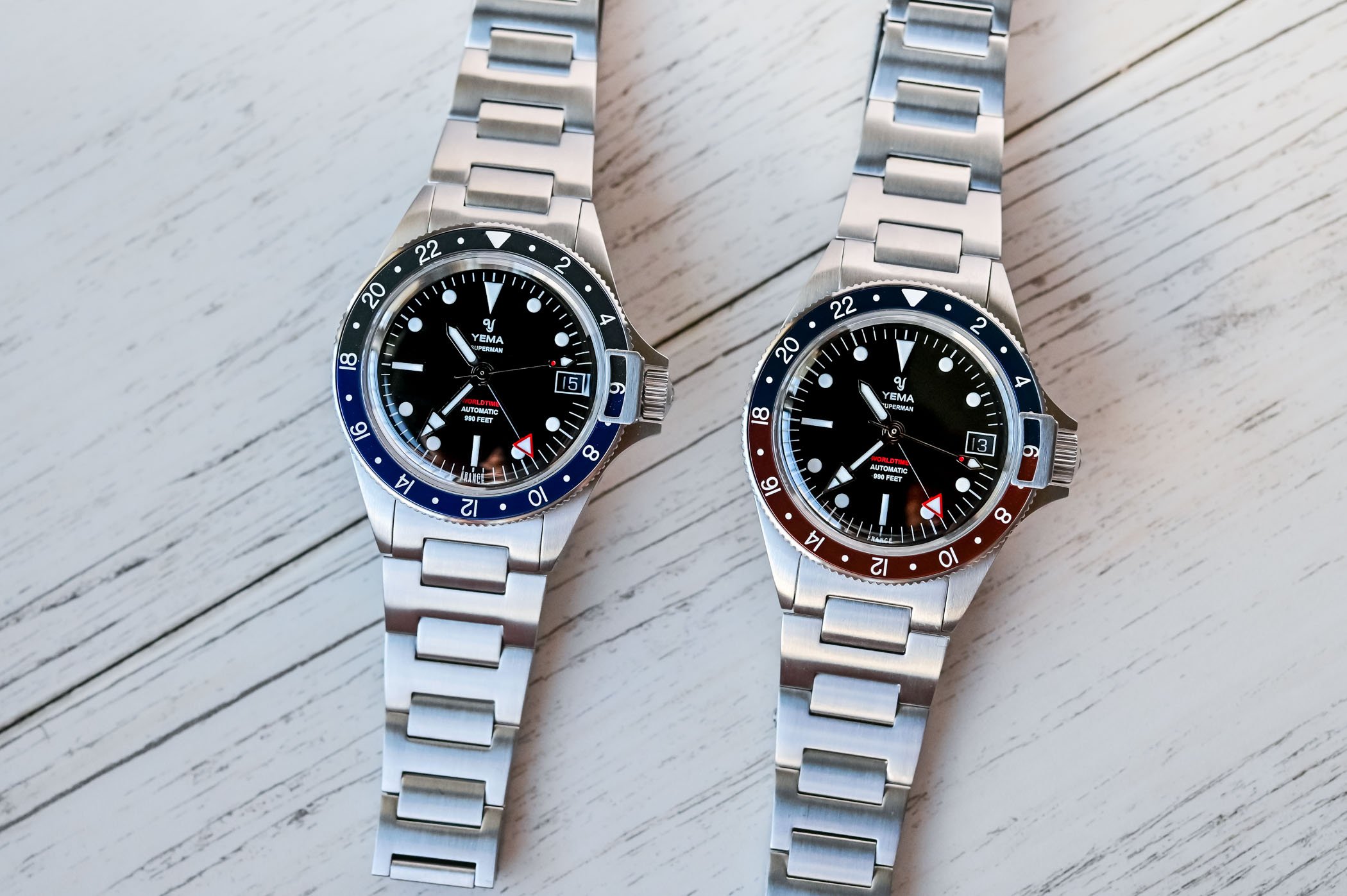 2021 Yema Superman Heritage GMT Pepsi and Grey-Blue Hands-On