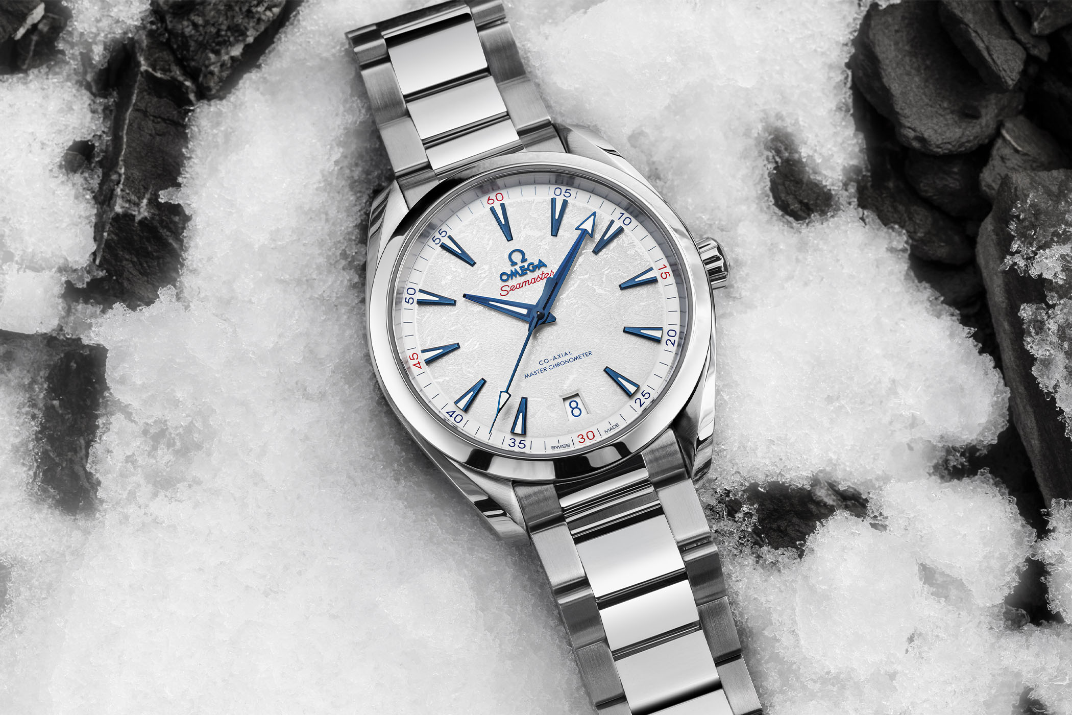 Omega seamaster aqua shop terra white dial