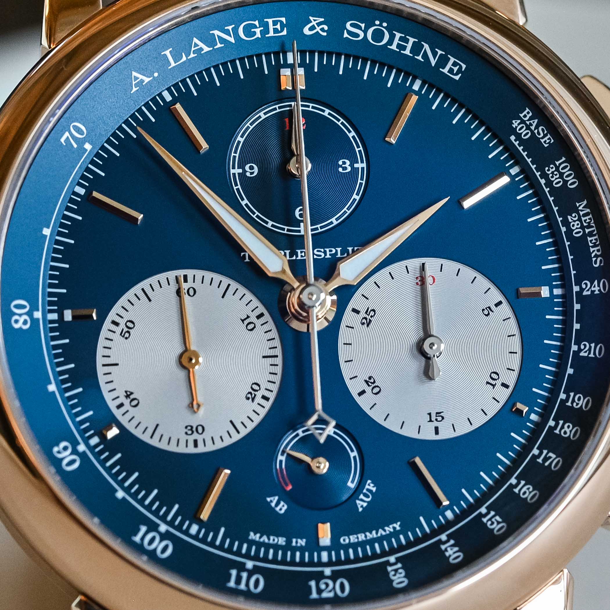 A. Lange & Söhne Triple Split Pink Gold and Blue Dial 424.037F