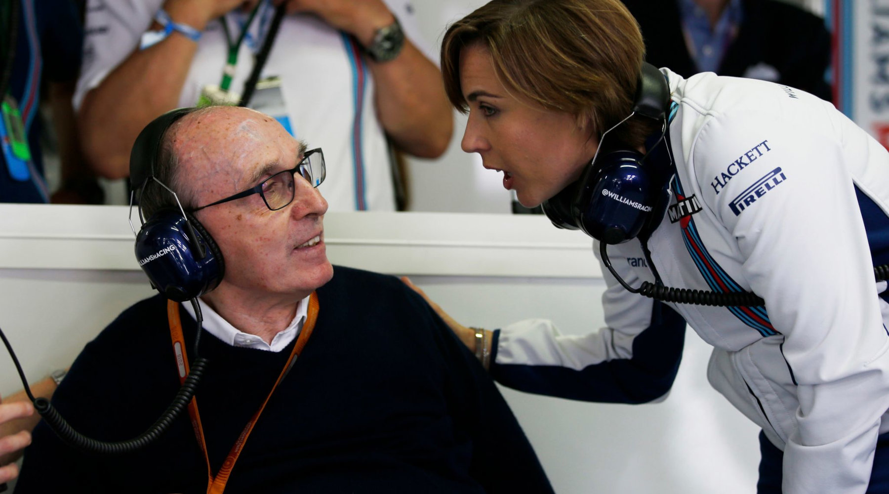 Sir Frank Williams and his daughter Claire Williams
