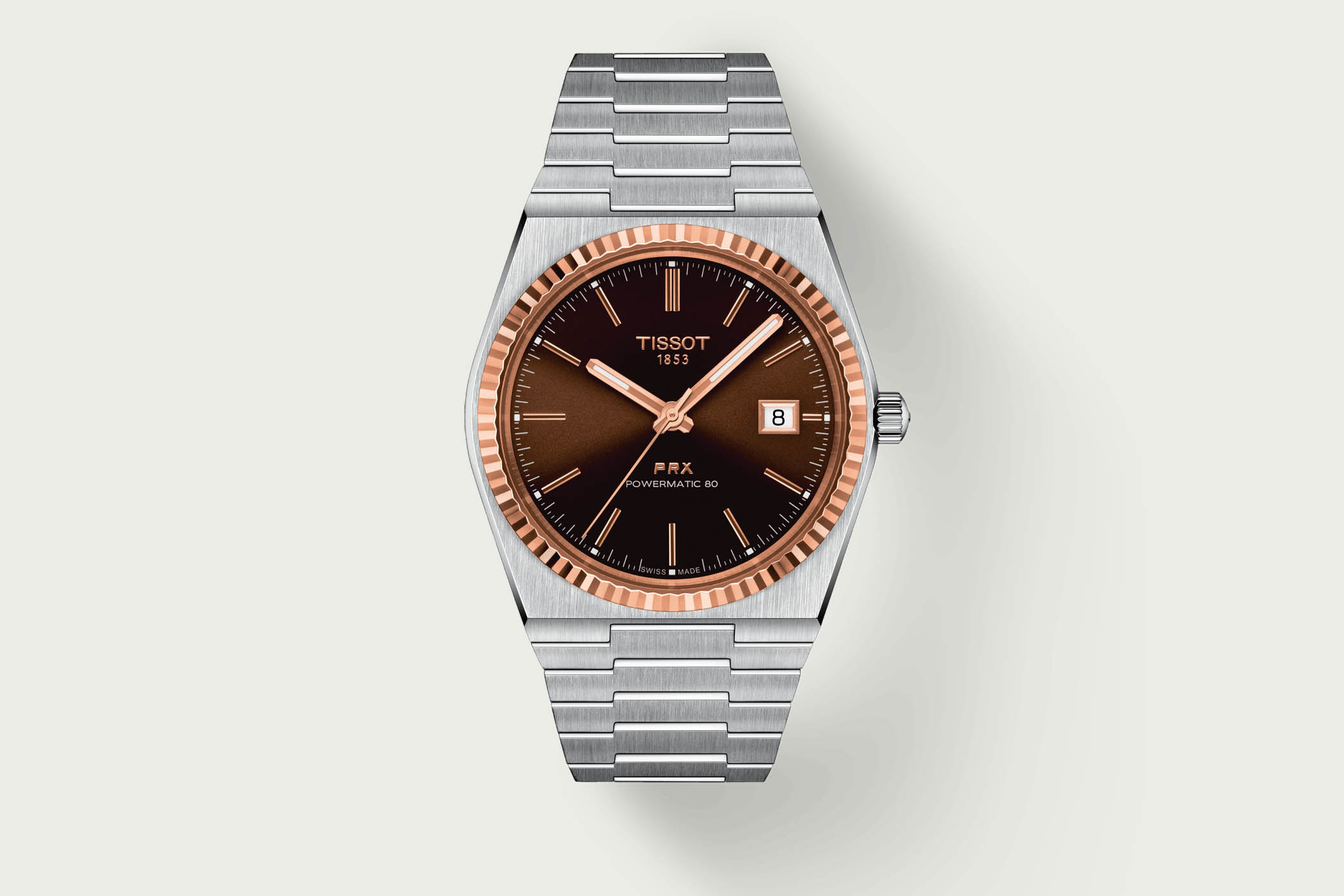 Introducing Tissot PRX Powermatic 80 Steel Gold Brown Dial