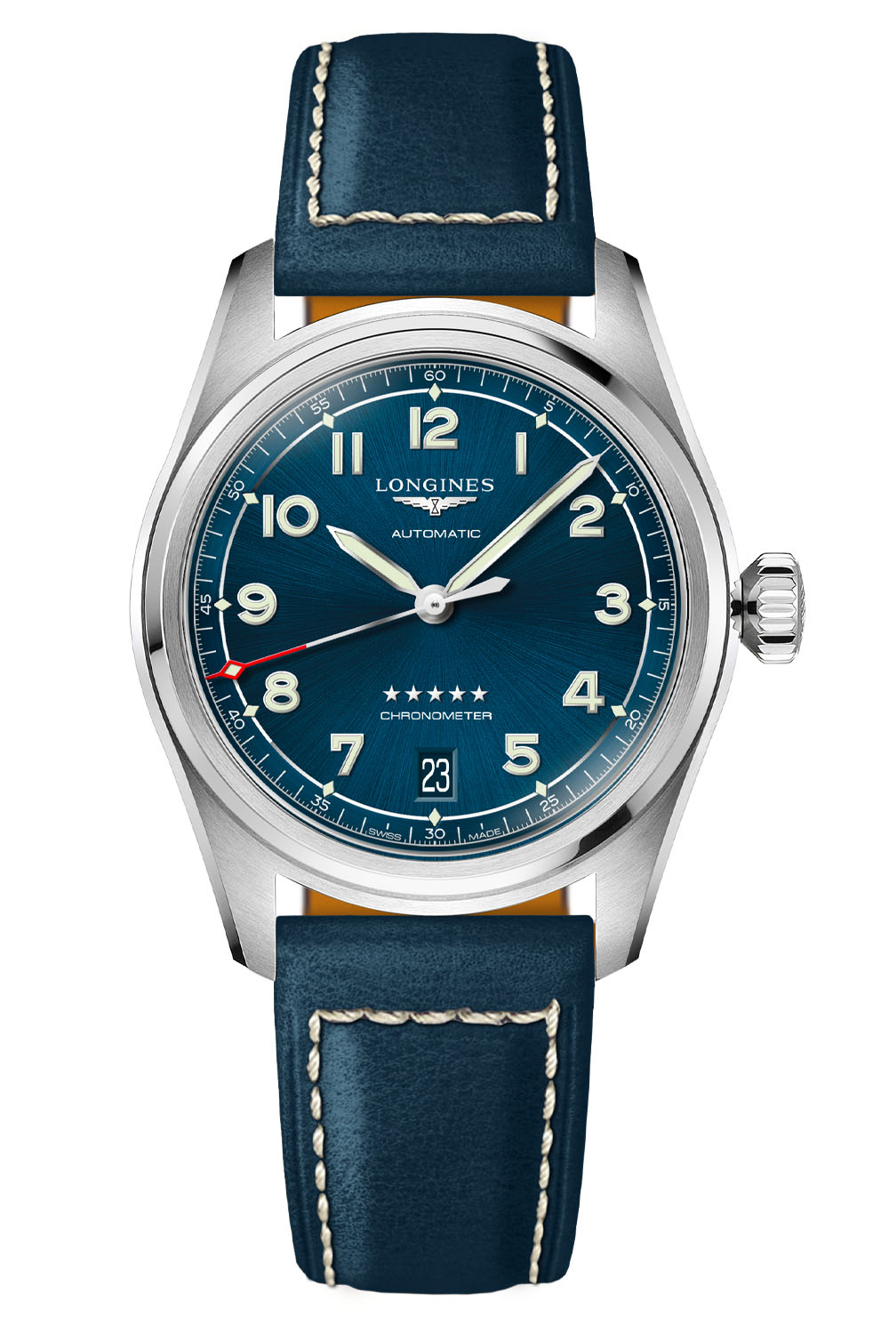Longines Spirit 37mm Collection 2022 - L3.410.4.93.0 blue dial leather strap
