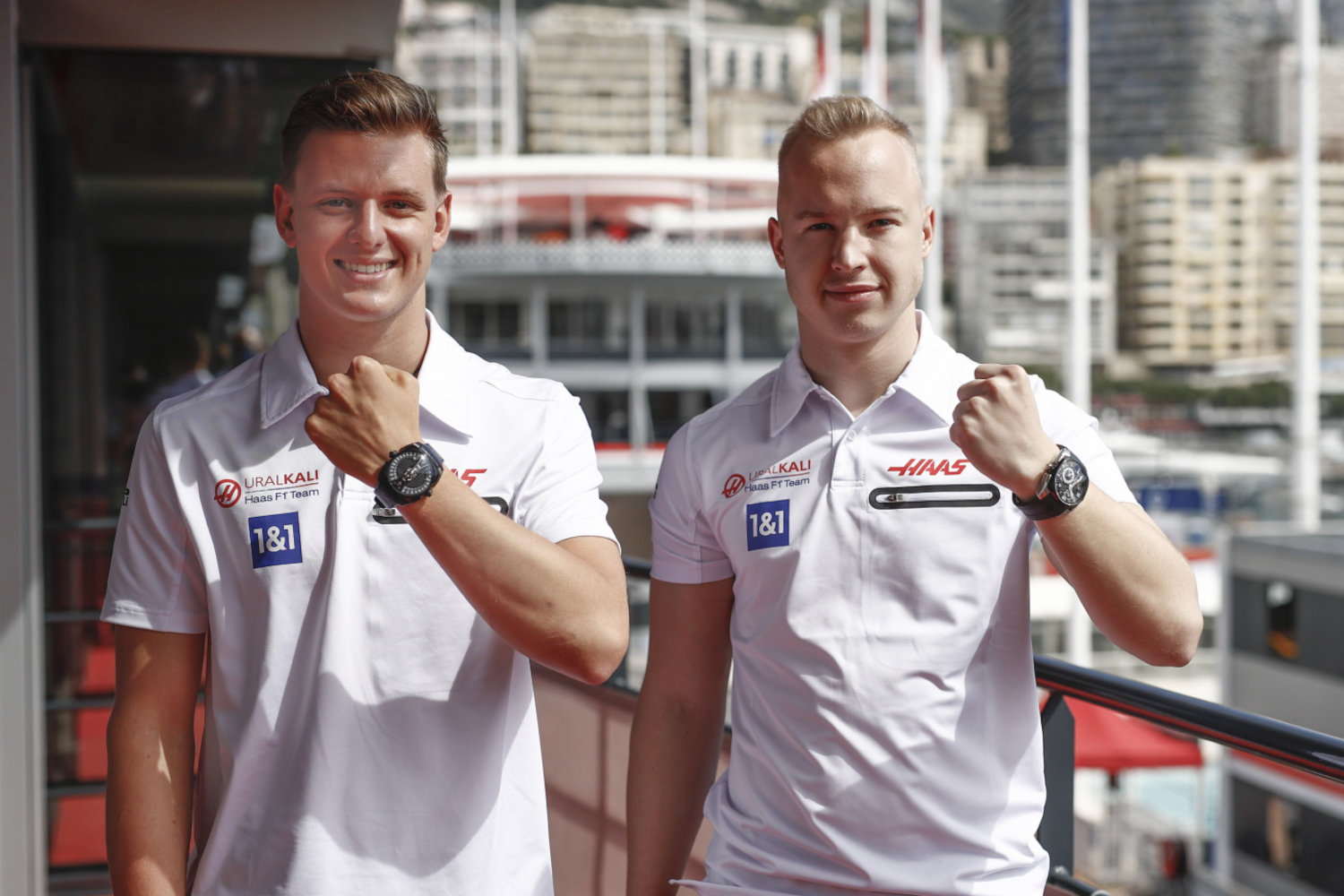 The Haas F1 x Cyrus Watches partnership as presented during the 2021 Monaco Grand Prix.