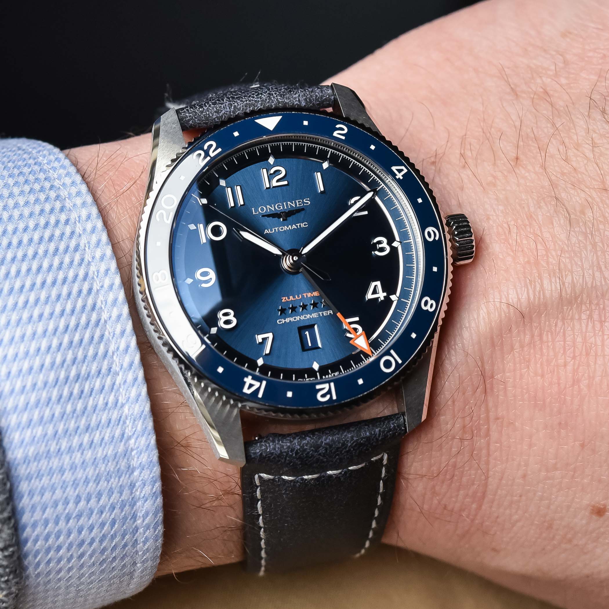 Longines Spirit Zulu Time GMT Hands On Review Video Price