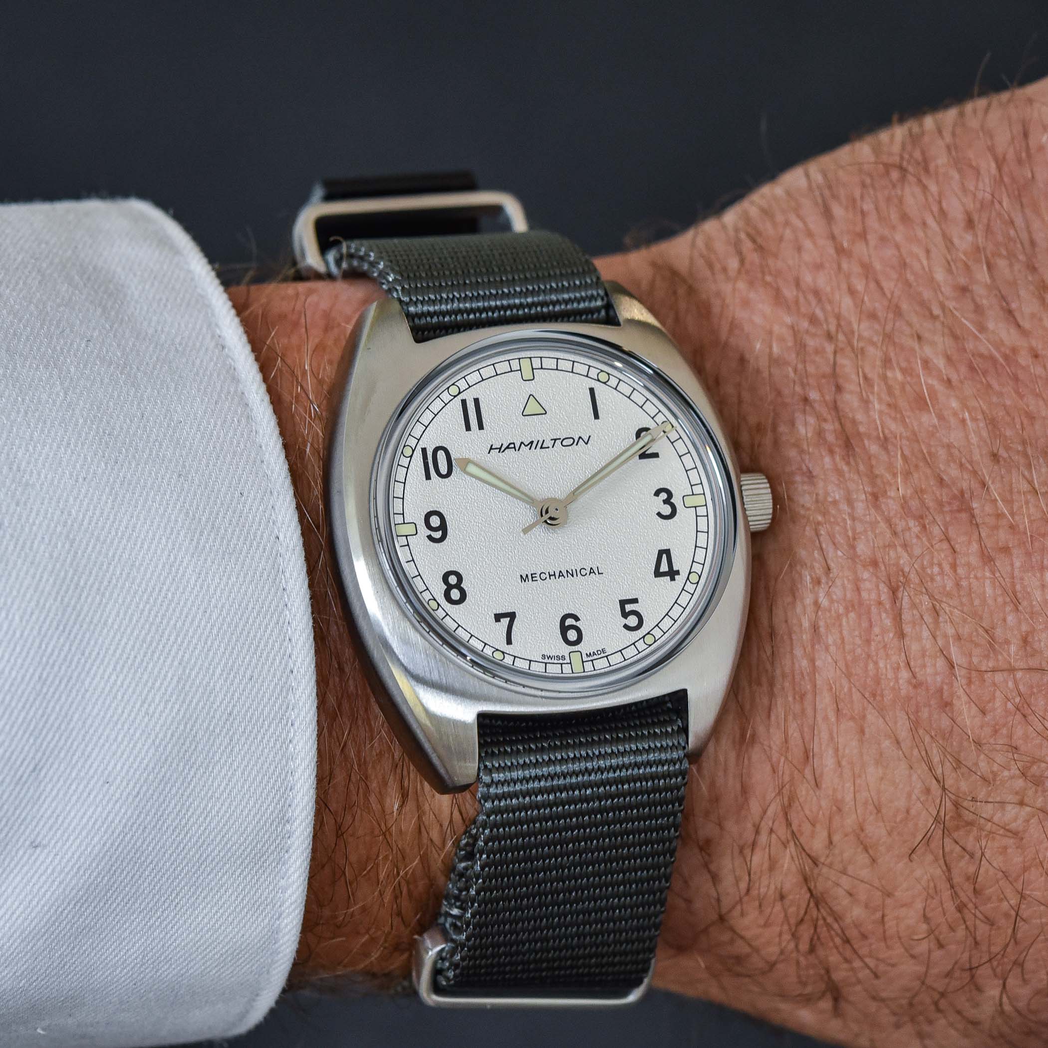 Hands On New Blue White Hamilton Khaki Aviation Pilot Pioneer