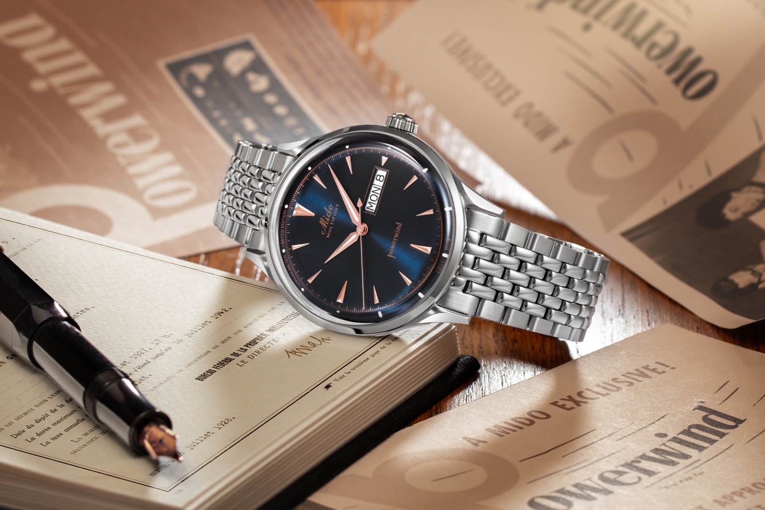 Cadran Horlogerie Mido Powerwind Couleur Crème - Suisse - Occasion - Mécanique