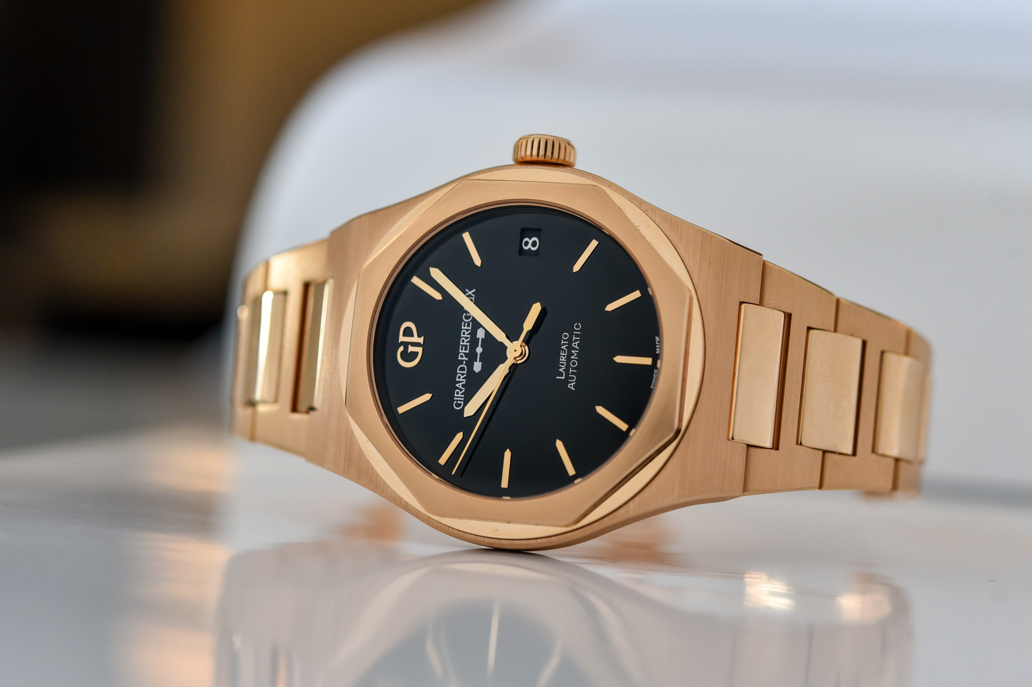 Girard-Perregaux Laureato 42mm Pink Gold and Black Onyx