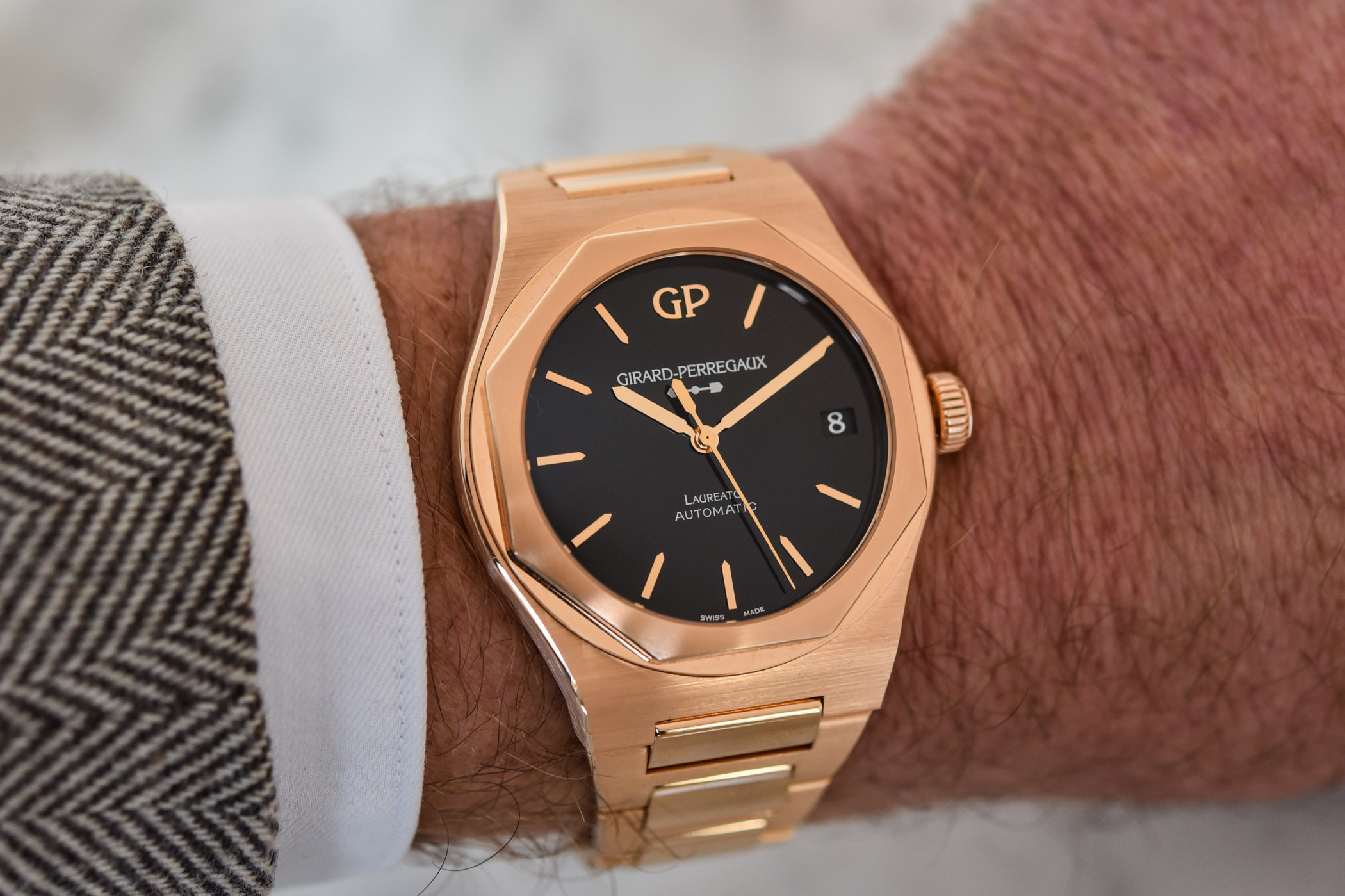 Girard-Perregaux Laureato 42mm Pink Gold and Black Onyx 