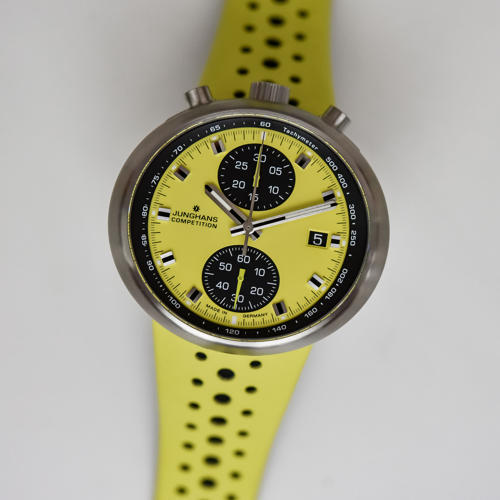 Junghans 1972 Competition FIS Edition Lemon Bullhead Chronograph