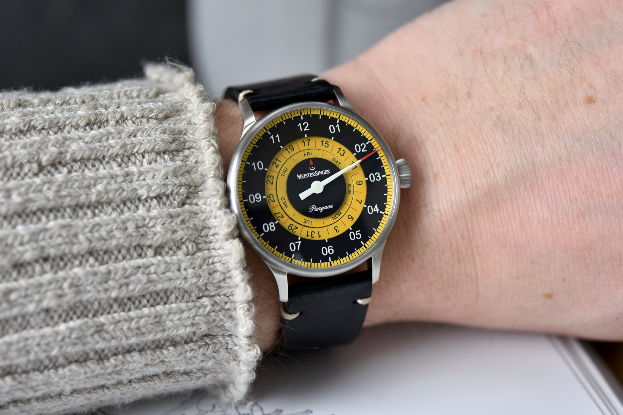 MeisterSinger Pangaea Day Date Black Yellow Limited Edition 3