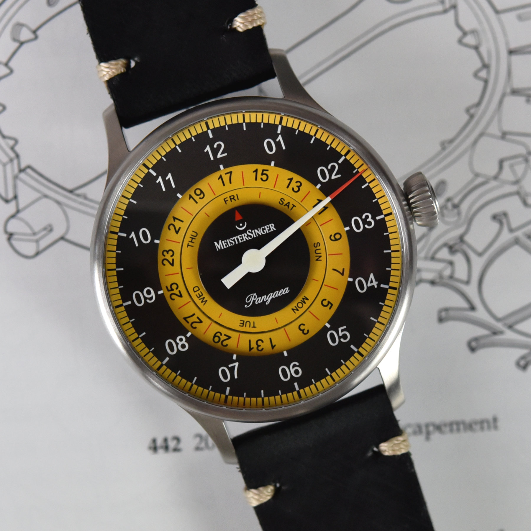 MeisterSinger Pangaea Day Date Black & Yellow Limited Edition 4