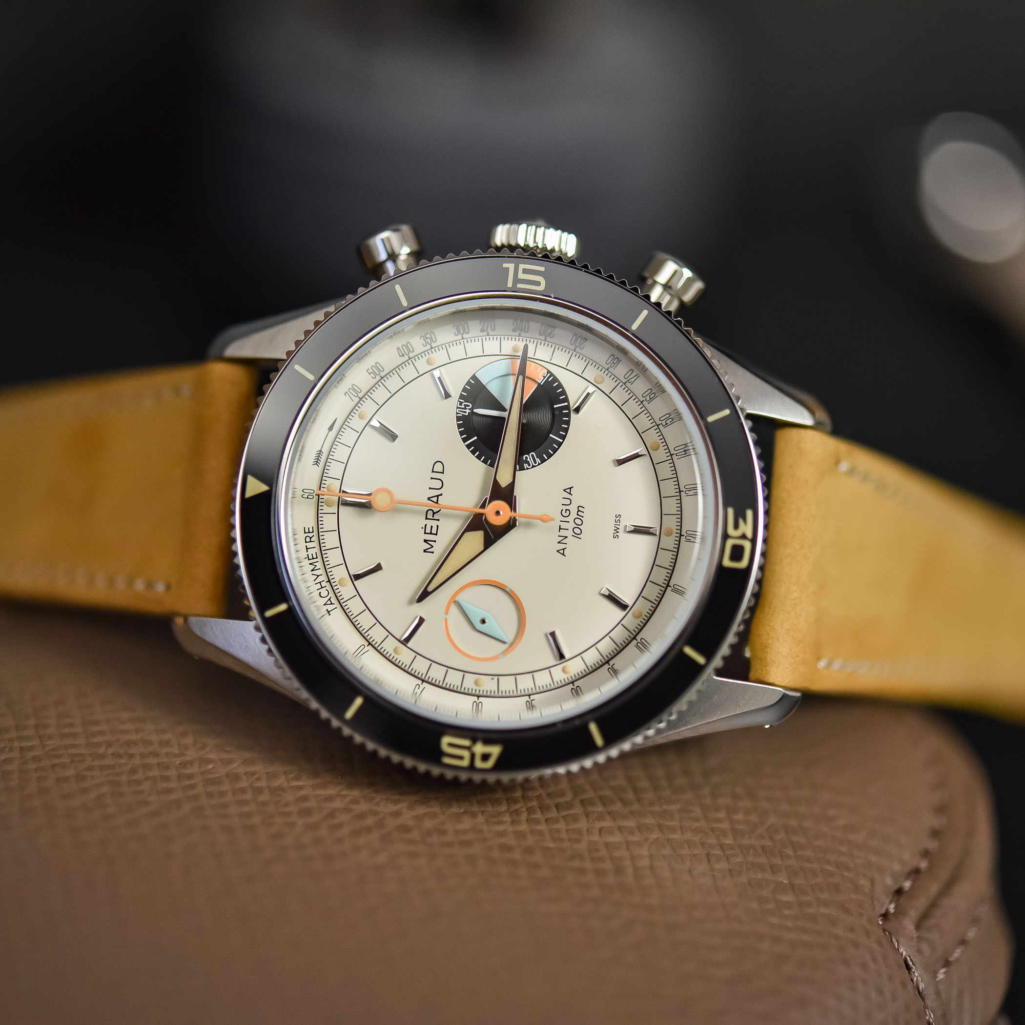 Meraud Antigua Chronograph with New Old Stock Landeron 248 Movement Restored - hands-on review - 5