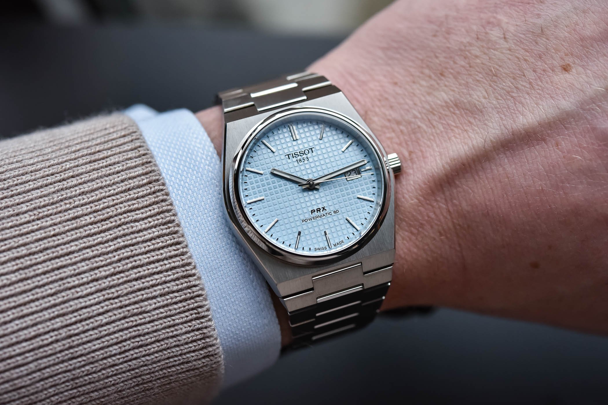 Hands-On With The Ultra-Cool Ice-Blue Tissot PRX Powermatic 80