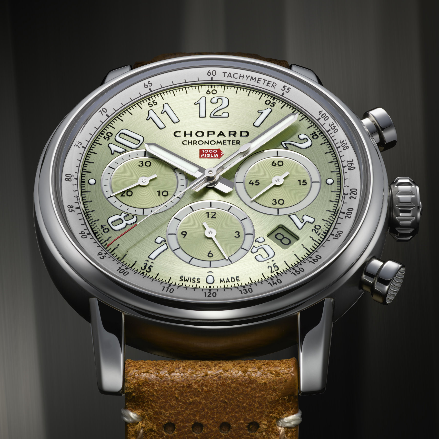 2023 Chopard Mille Miglia Classic Chronograph - Lucent Steel A223 case - Verdi Chiaro dial