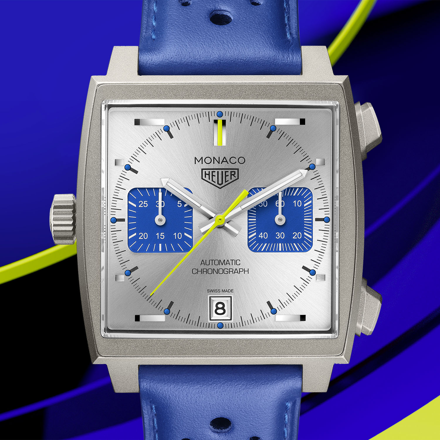 Tag Heuer Monaco Chronograph Racing Blue Calibre 11 sandblasted Titanium - CAW218C.FC6548 - 7