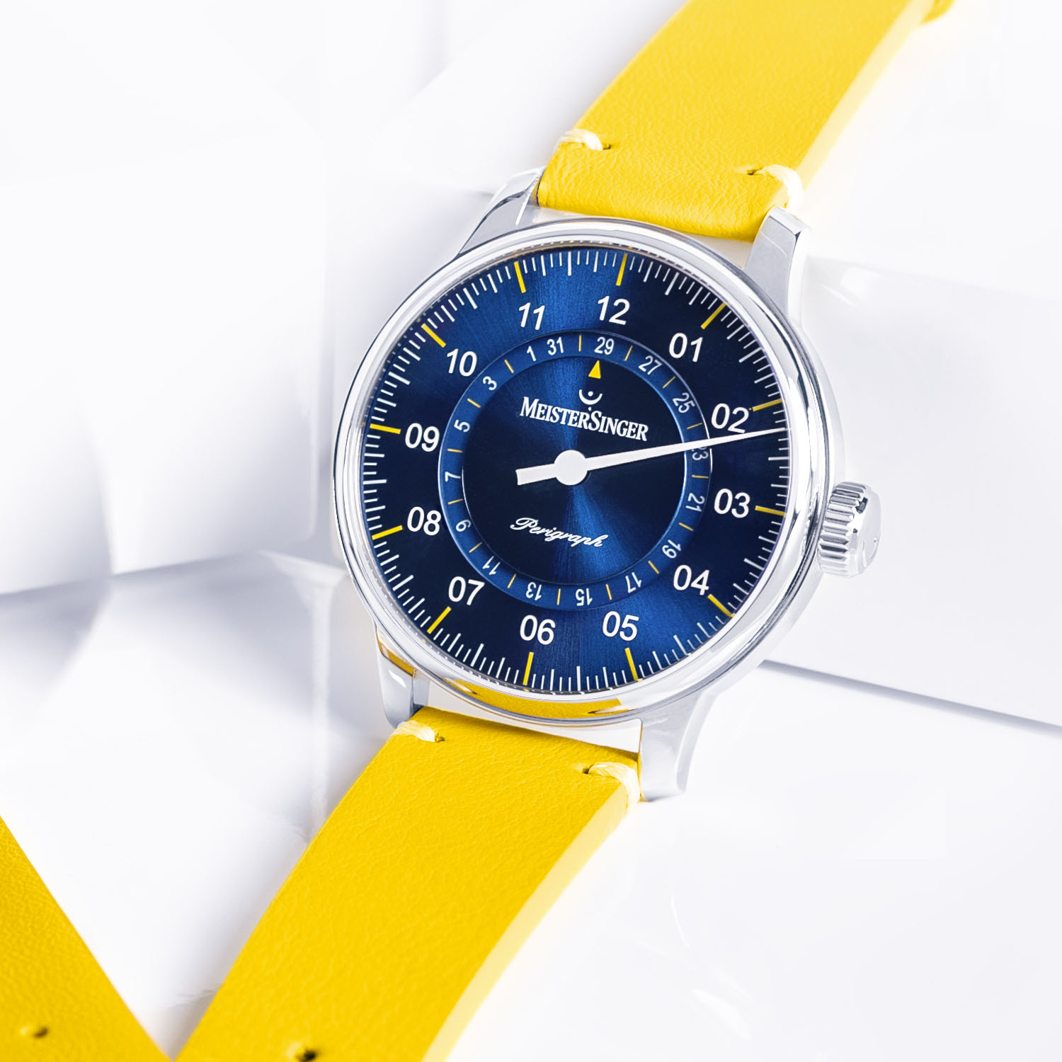 MeisterSinger Perigraph Special Edition Models 2023 - 38mm and 43mm blue and yellow - 2