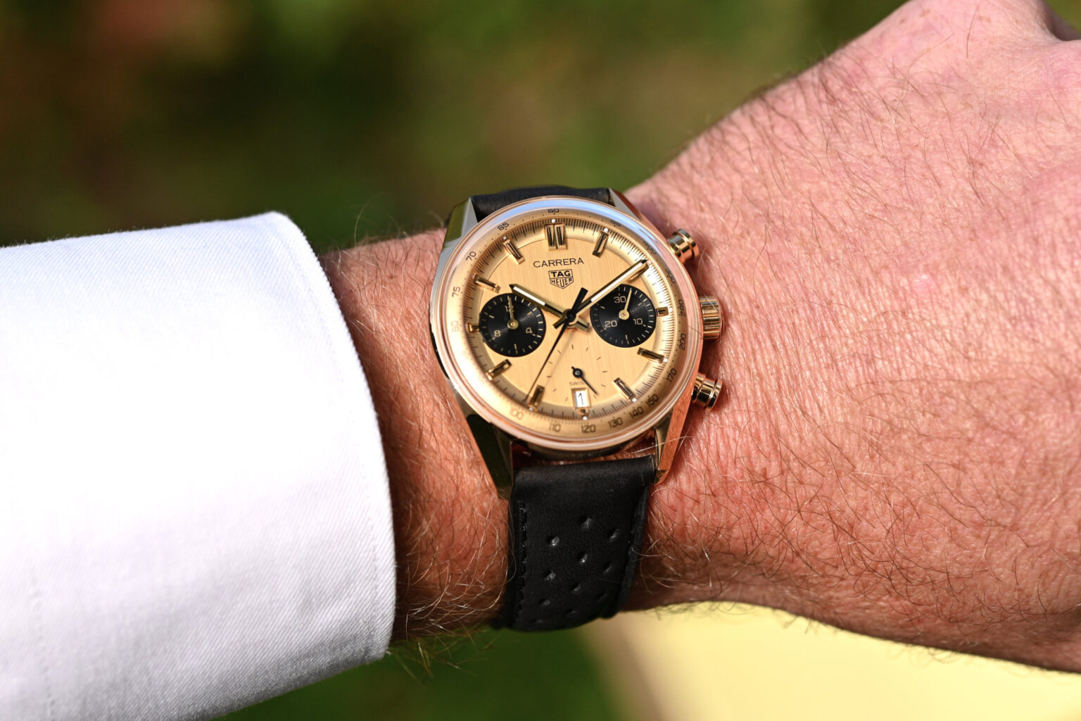 The New And Awesome TAG Heuer Carrera Glassbox Chronograph In Gold