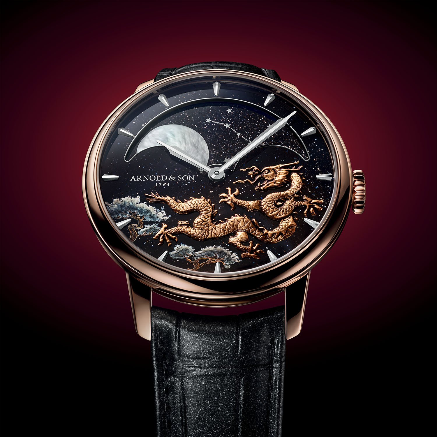 Arnold and Son Perpetual Moon 41.5 Red Gold Year of the Dragon 2024 - 3