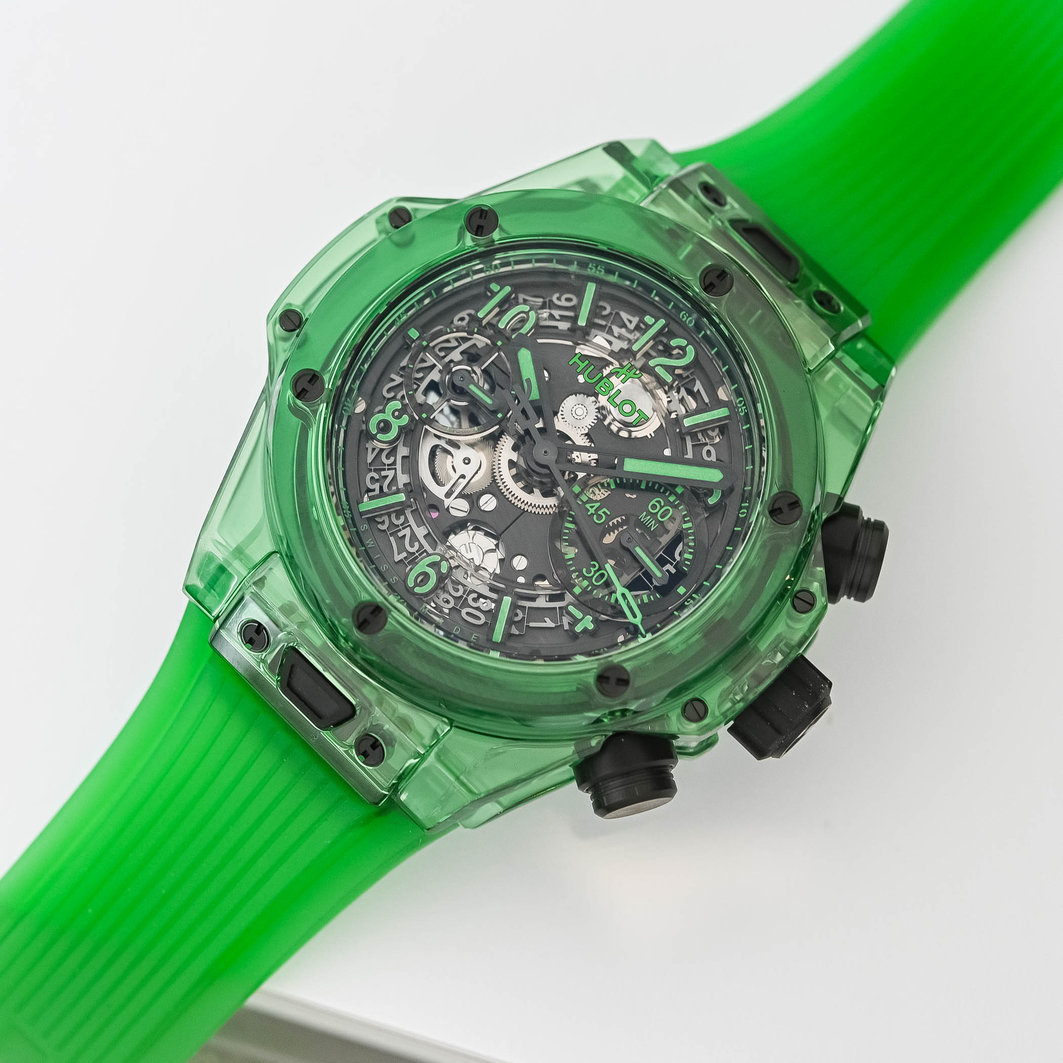 Hublot Big Bang Unico Saxem Green Sapphire chronograph - hands-on - 5