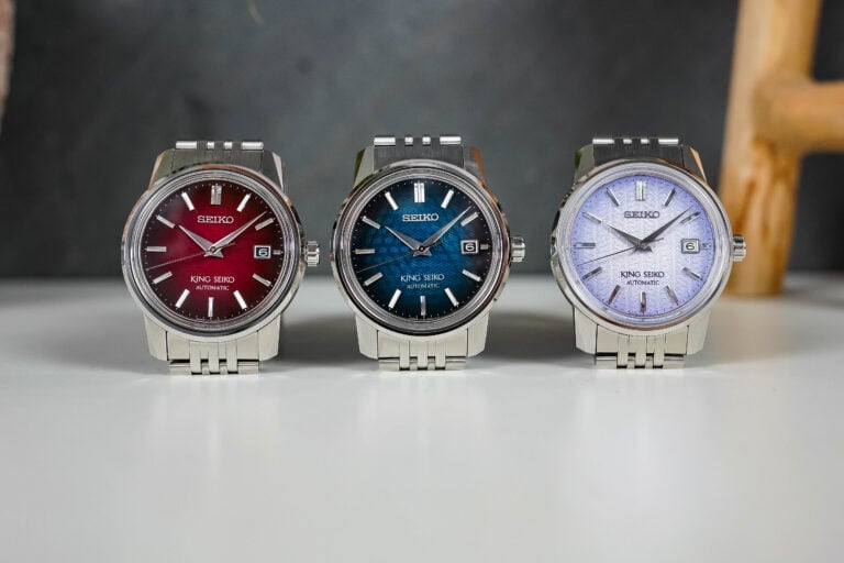 First Look Three New High End King Seiko with Colourful Textured Dials