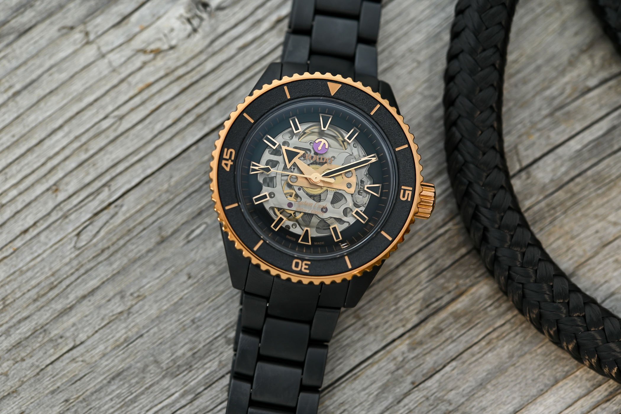 First Look The New Black Gold Rado Captain Cook High Tech Ceramic Skeleton