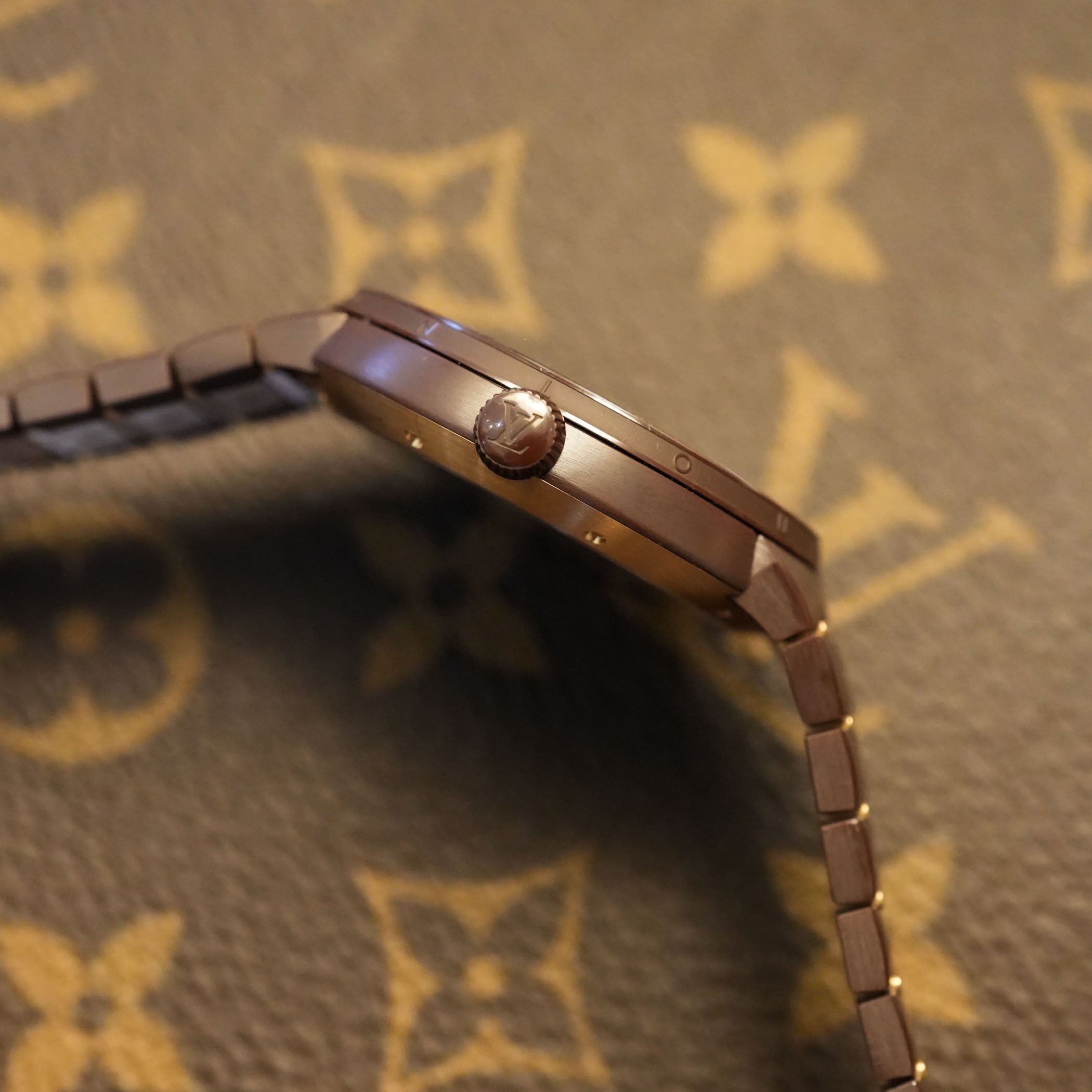 Louis Vuitton Tambourg Ceramic Brown Rose Gold - Review-8